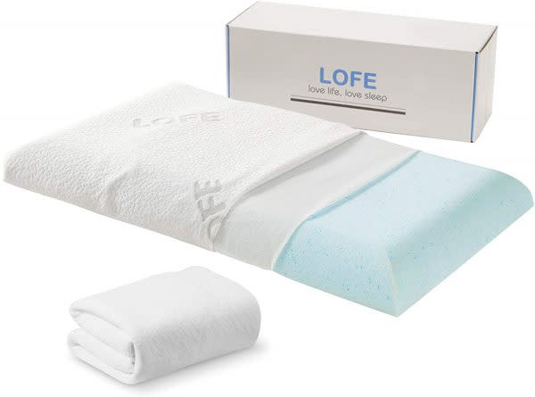 lofe gel infused thin foam pillow