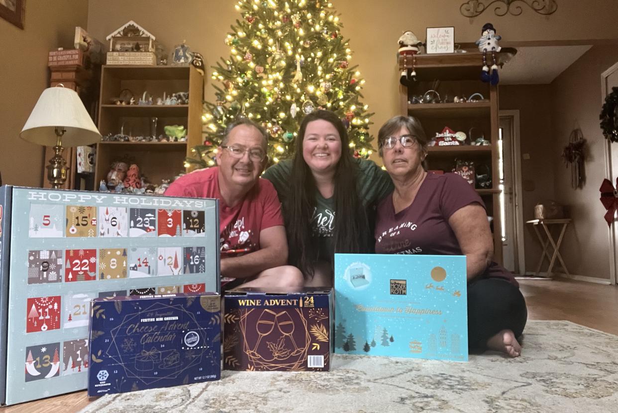 As we grieve the loss of three of my grandparents, my parents and I have found joy in the holiday tradition of opening food advent calendars. (Photo: Megan duBois)