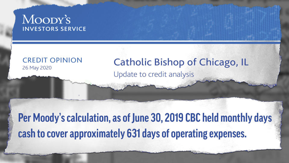 Graphic shows excerpt from Moody’s Investors Service analysis of the Catholic Bishop of Chicago. AP Illustration/Peter Hamlin