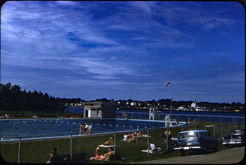 A 1959 color photo of the Peirce Island pool taken by Alvah C. Card (1913-1988), who worked for the Portsmouth Department of Public Works for 40 years..