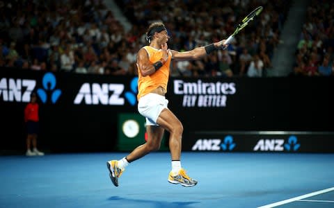 Rafael Nadal showed flashes of his best form as he eased past home favourite Matthew Ebden to reach the Australian Open third round. 