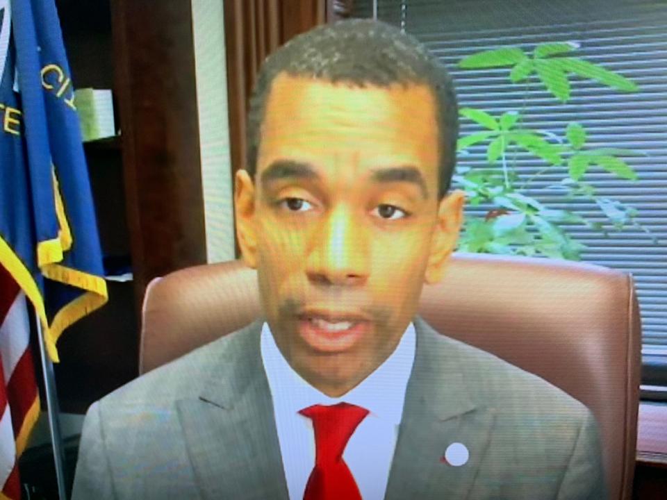 Rochester Mayor Malik Evans speaks during a Zoom conference call on May 31, 2022.