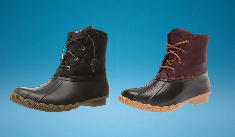 These iconic duck boots are on sale now, starting at $64.  (Photo: Amazon)