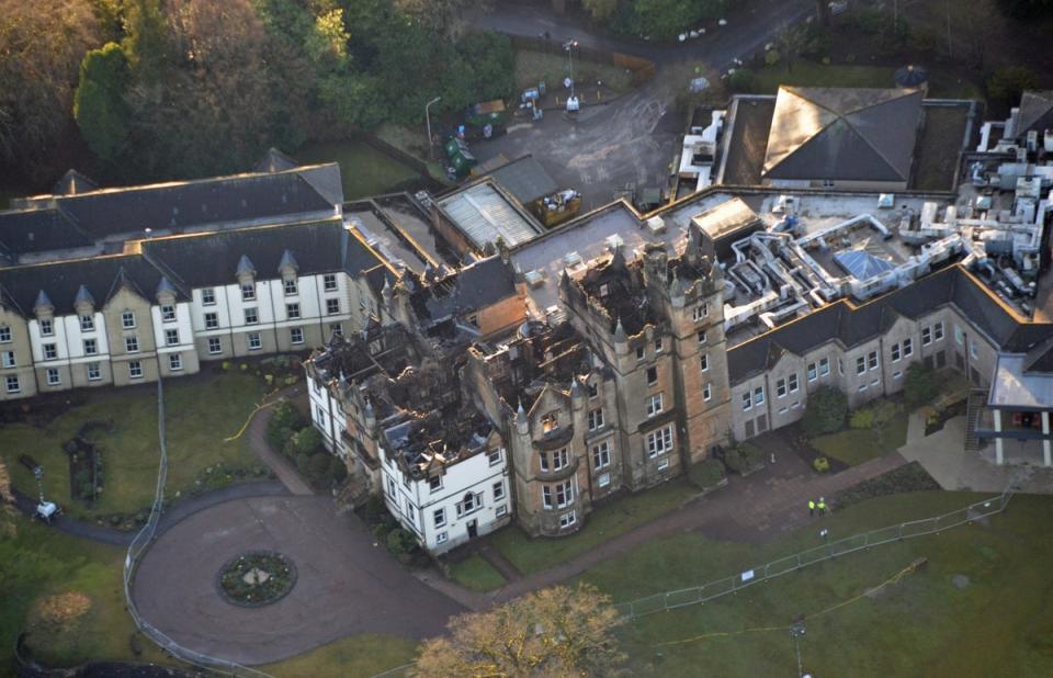 The fire caused extensive damage to the hotel near Balloch (Crown Office/PA) (PA Media)