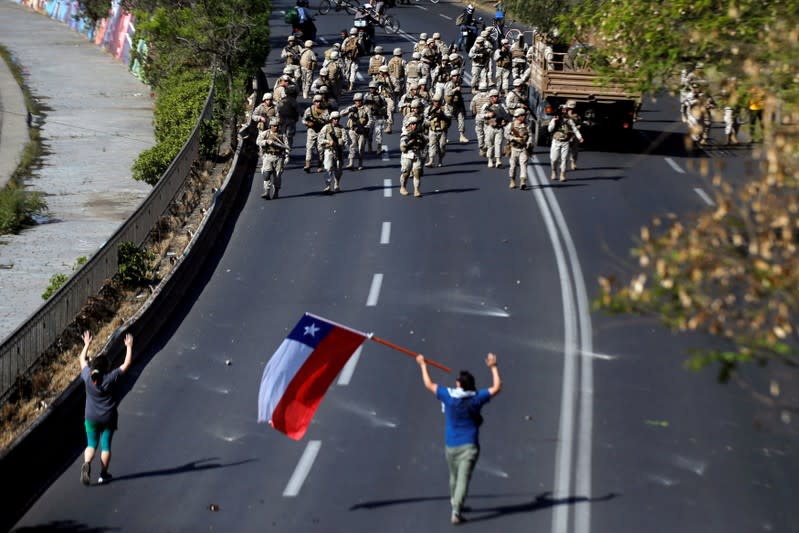 FILE PHOTO: Protest against Chile's state economic model in Santiago