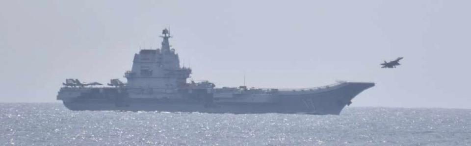 China aircraft carrier Shandong jet takeoff