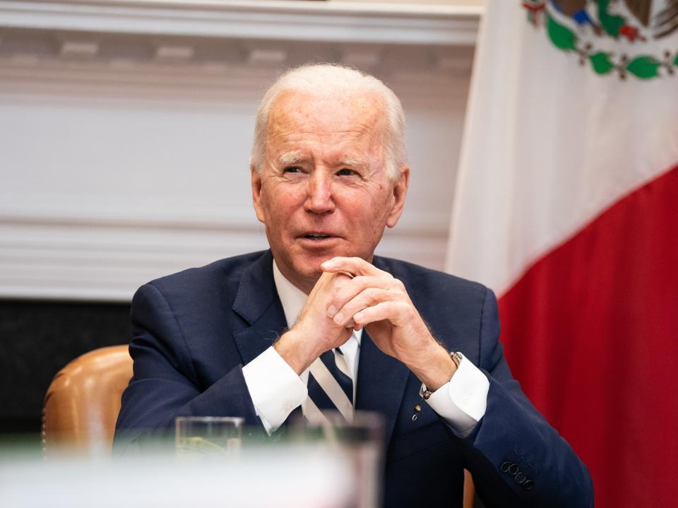 Joe Biden pictured in the Roosevelt Room of the White House on 1 March (Getty Images)