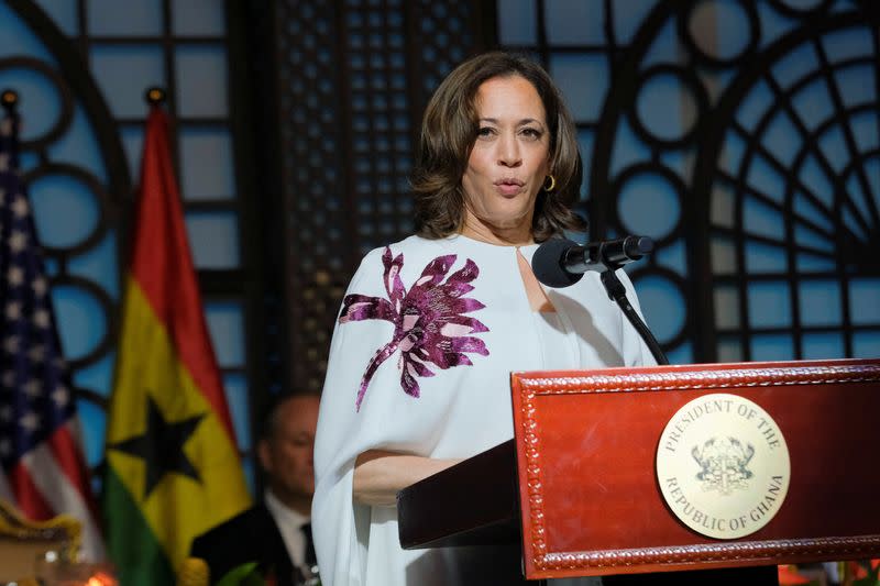 U.S. Vice President Kamala Harris attends a state banquet during week-long visit