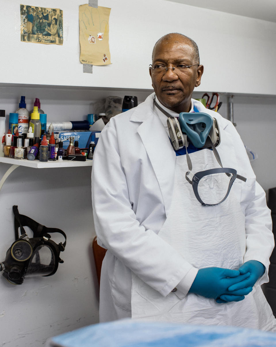 It's nerve-wracking when a family must decide whether a casket should be open or closed, Hari Close said. (Rosem Morton for NBC News)