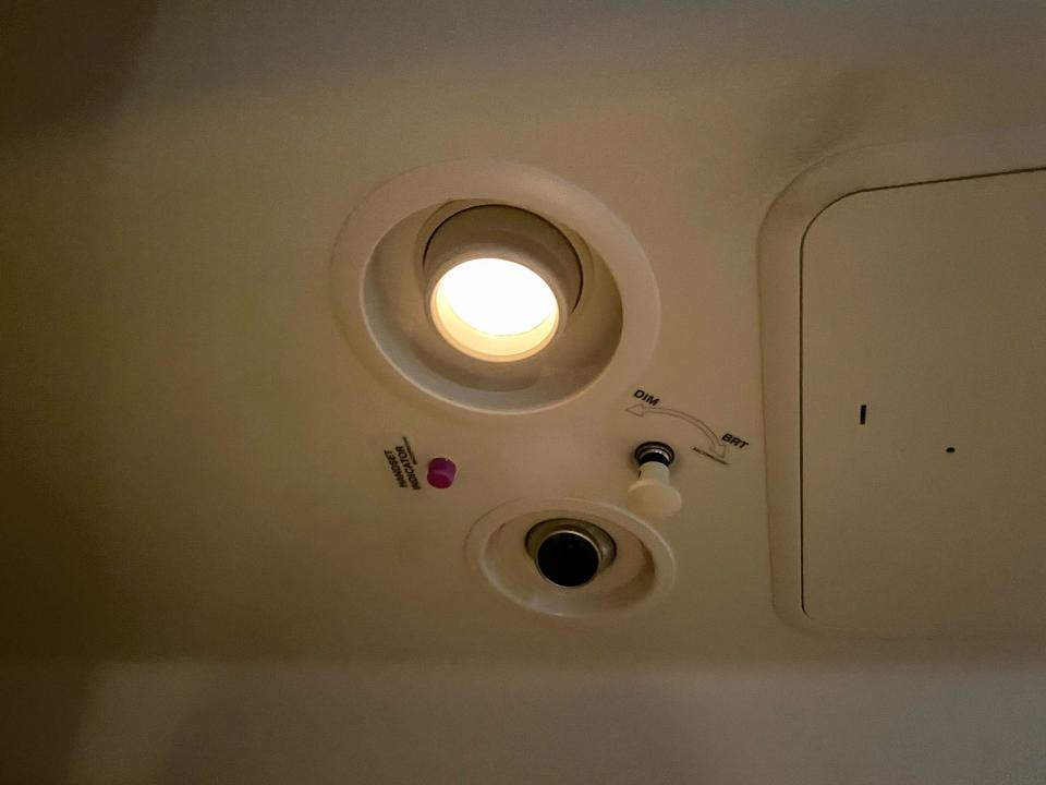 The flight attendants can control the light and air flow from their bed.