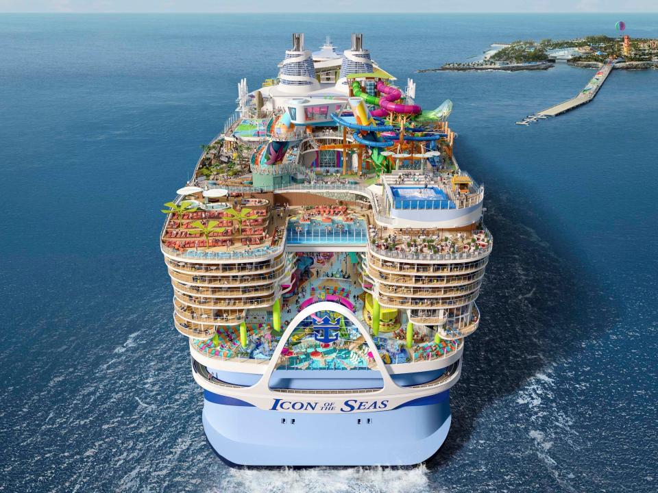 A rendering of Royal Caribbean International's Icon of the Seas cruise ship.