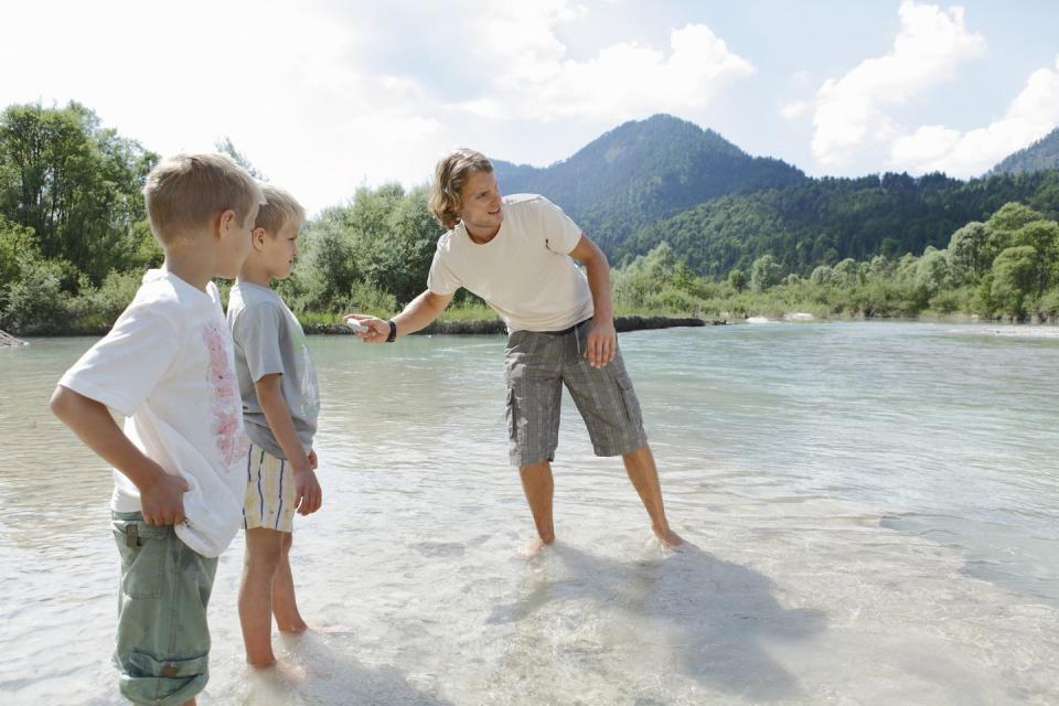 Skip stones on water.