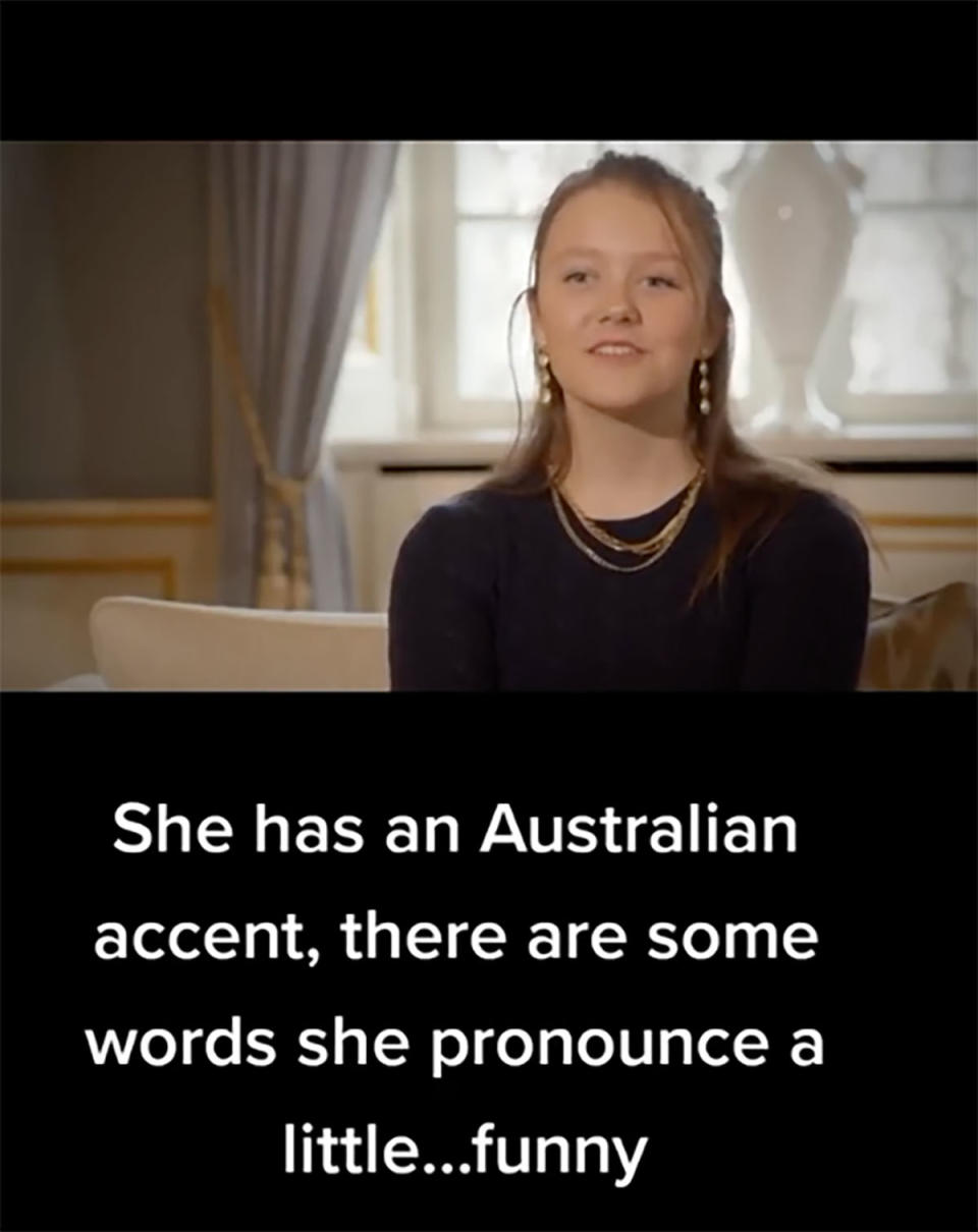 Princess Isabella during a video interview