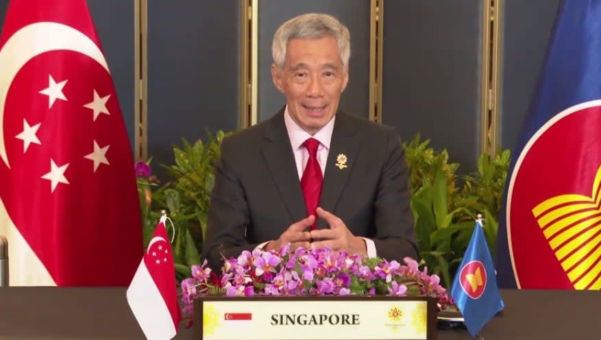 PM Lee Hsien Loong speaking on the 38th and 39th ASEAN Summits and Related Summits. (PHOTO: Lee Hsien Loong/Facebook)