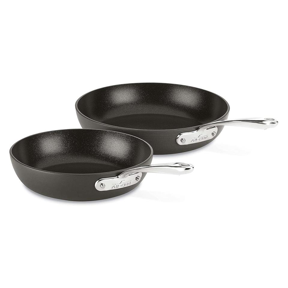 All-Clad Essentials Nonstick Hard Anodized Fry Pan, 2-Piece, Grey