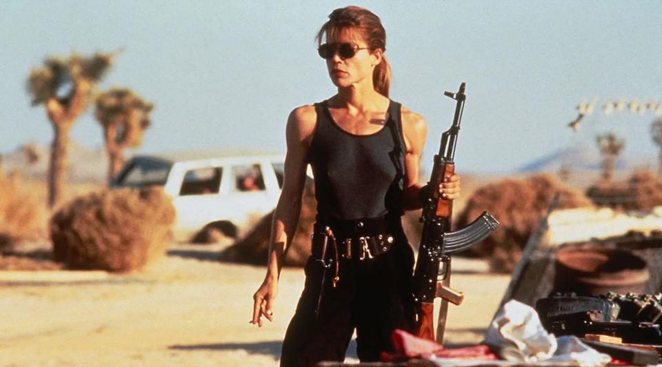 Linda Hamilton as Sarah Connor in "T2: Judgement Day."