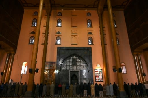 Muslims pray in the main mosque in for the first time since Jammu and Kashmir was stripped of its special status