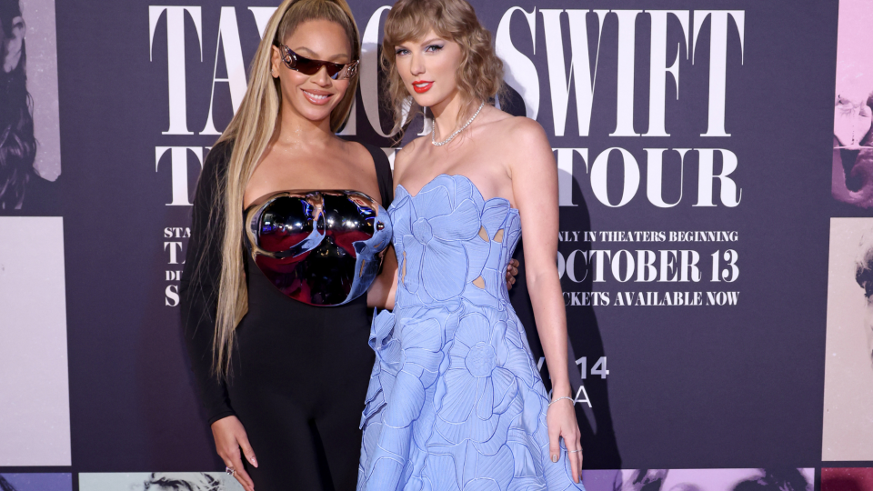 Beyoncé Knowles-Carter and Taylor Swift attend the 