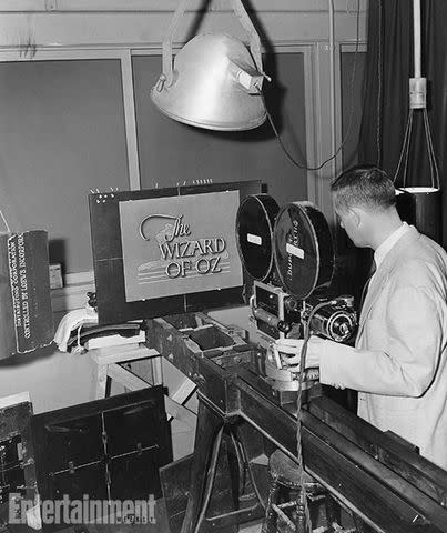 Digitized by the Margaret Herrick Library Digital Studio The MGM Optical Department photographing the opening credits of 'The Wizard of Oz'