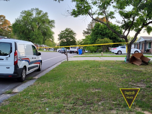 Police investigate a shooting in the 1200 block of Kienast Drive on Tuesday, May 2, 2023.