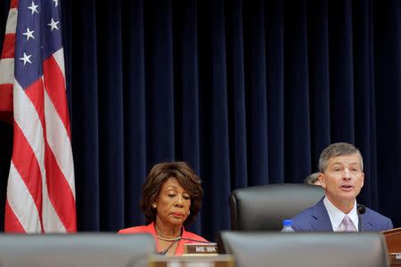 Chairman of the House Financial Services Committee Jeb Hensarling (R-TX) and Maxine Waters (D-CA) question Federal Reserve Chairman Janet Yellen as she delivers the semi-annual testimony on the "Federal Reserve's Supervision and Regulation of the Financial System" before the House Financial Services Committee in Washington, U.S., September 28, 2016. REUTERS/Joshua Roberts