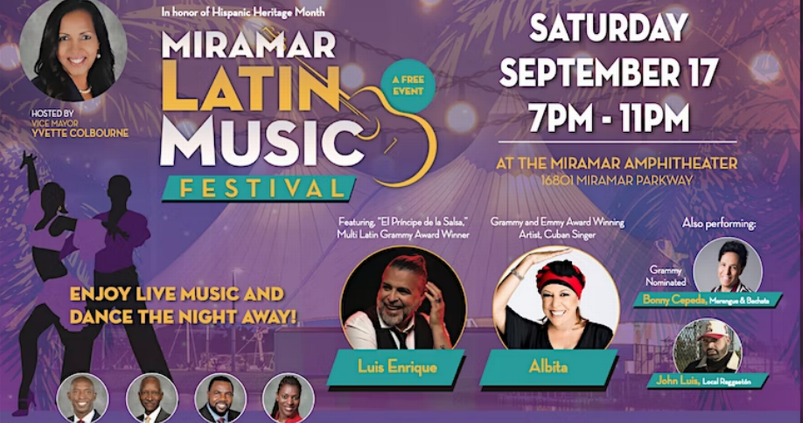 The city of Miramar presents Miramar Latin Music Festival at Miramar Regional Park on Sept. 17, 2022.