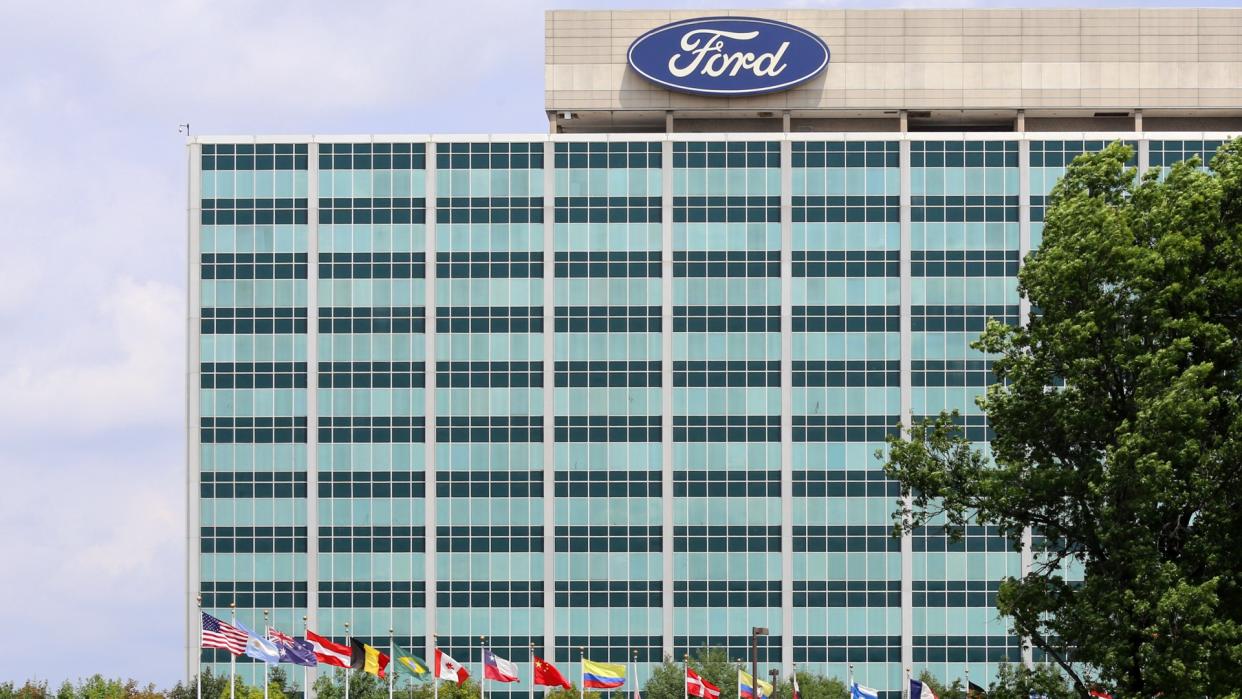 Dearborn, MI, USA â€“ July 31, 2014: The Ford Motor Company World Headquarters building located in Dearborn, Michigan.