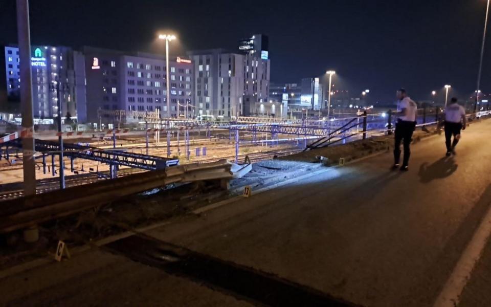 The bus had been travelling across a bridge linking Italian districts