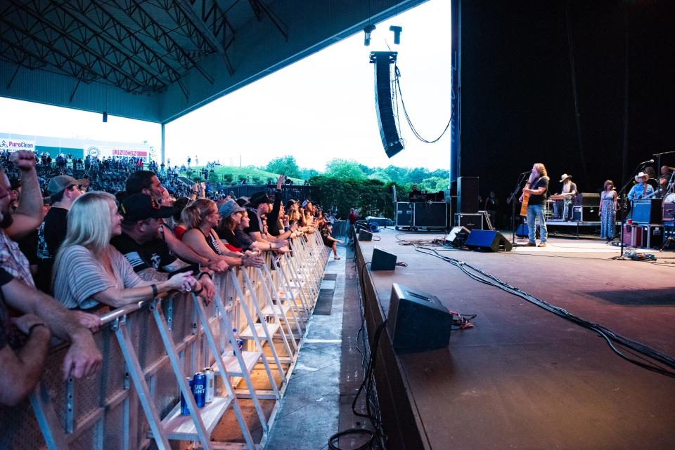 Jamey Johnson performs for about 5,000 fans at Michigan Lottery Amphitheatre in Sterling Heights, Mich., on June 26, 2021.