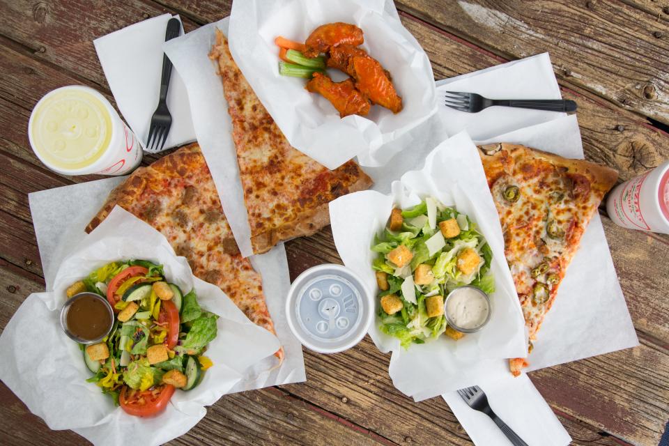 Pizza and salads at Venezia's.