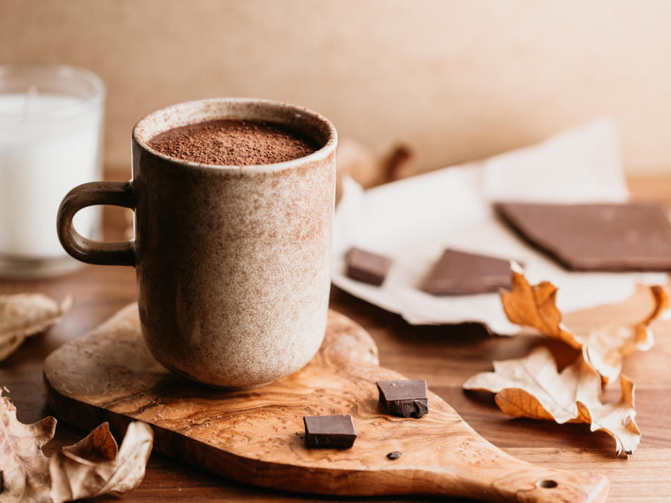 Taza de chocolate caliente especiado