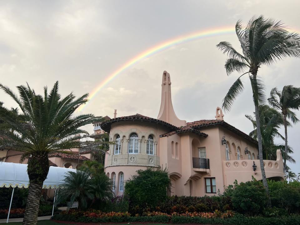 A rainbow over Mar-a-Lago on election night, Nov. 8, 2022.