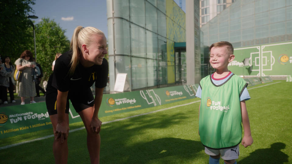 Beth Mead at the launch of the new McDonald’s Fun Football programme