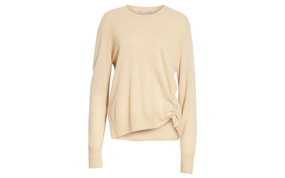 Vince Side Cinch Cashmere Crewneck Sweater