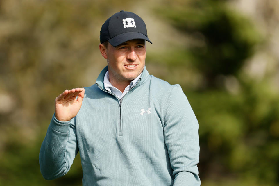 Jordan Spieth grabbed the lead heading into the final round of the AT&T Pebble Beach Pro-Am. (Getty Images)