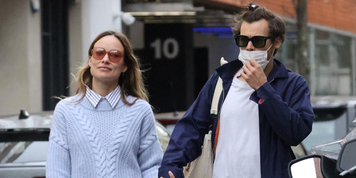 london, england march 15 harry styles and olivia wilde are seen in soho on march 15, 2022 in london, england photo by neil mockfordgc images