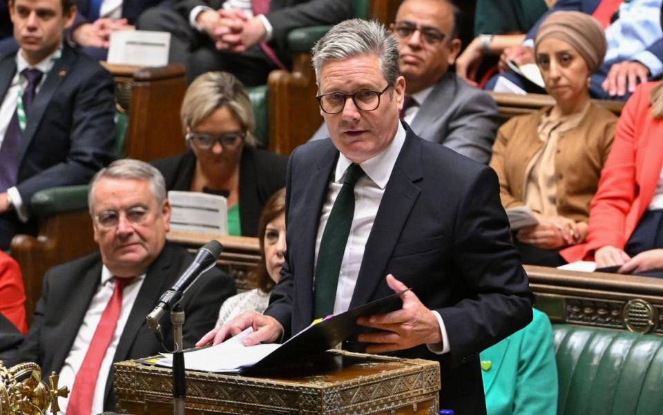 Sir Keir Starmer speaking in the House of Commons