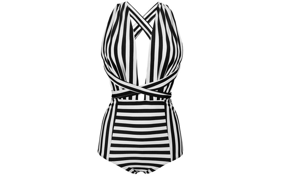 Cocoship Retro One-piece Backless Swimsuit