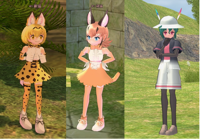 ▲《新瑪奇》(左)藪貓的服裝、(中) 獰貓的服裝、(右)卡邦的服裝
