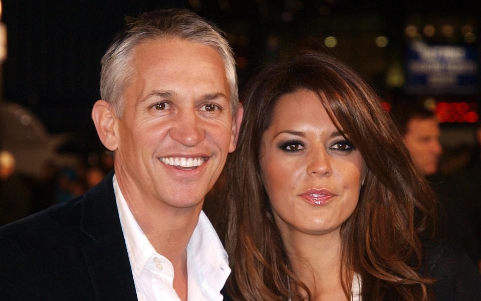 Gary Lineker with his then wife Danielle Bux in 2008 - AFP