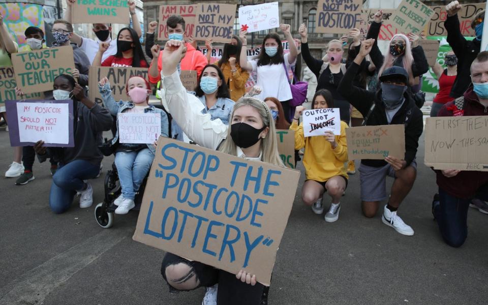 Scottish pupils protested last year's system, which was eventually scrapped -  Andrew Milligan/PA
