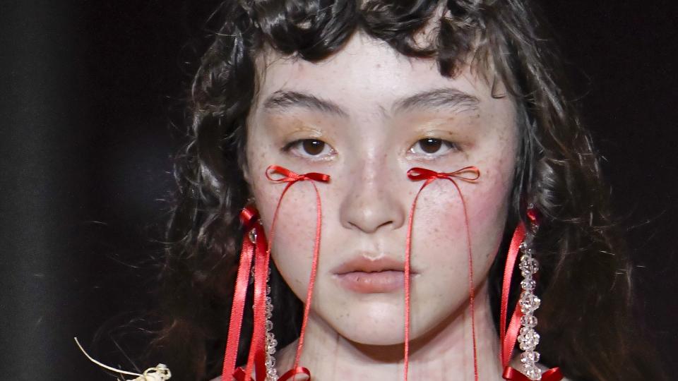 london, england february 18 a model walks the runway during the simone rocha ready to wear fallwinter 2023 2024 fashion show as part of the london fashion week on february 18, 2023 in london, united kingdom photo by victor virgilegamma rapho via getty images