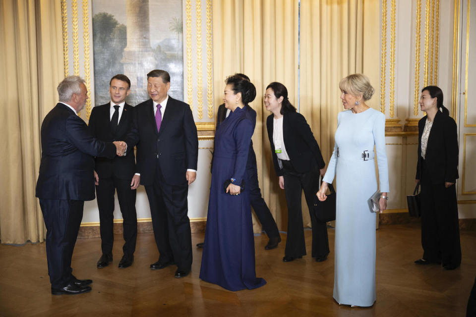 Brigitte Macron à l'Elysée avec son mari Emmanuel Macron