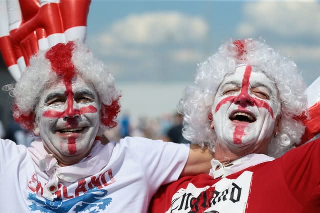 England fans in Nizhny Novgorod ahead of their match against Panama (Aaron Chown/PA)