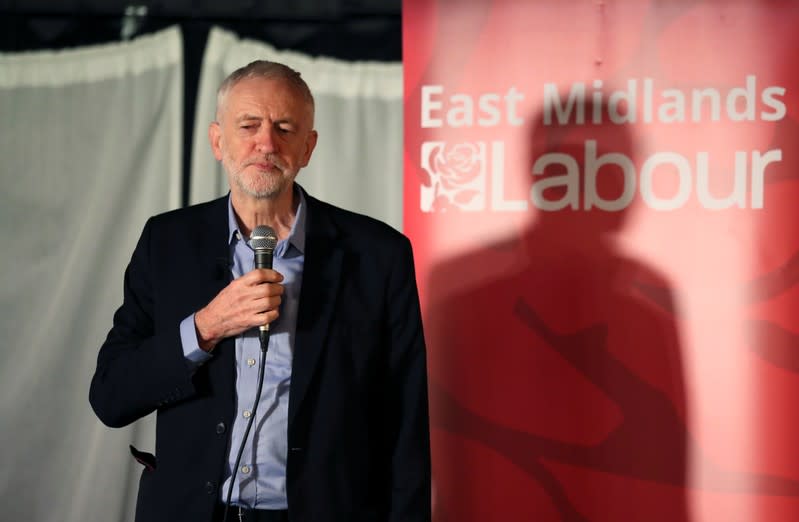 Britain's opposition Labour Party leader Jeremy Corbyn visits north east Derbyshire