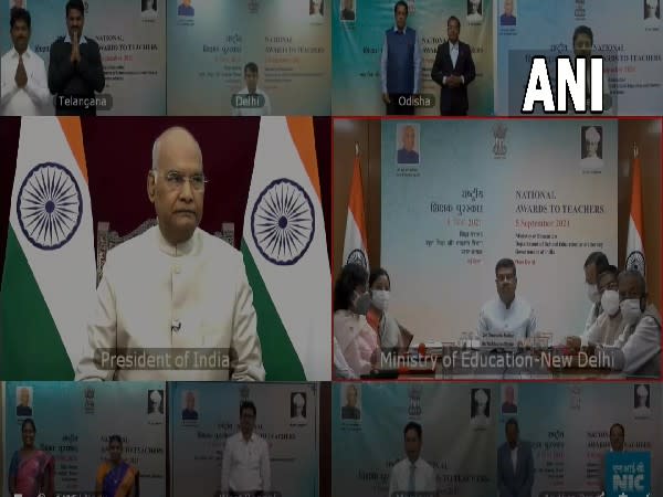 Visual of virtual interaction chaired by President Ram Nath Kovind (Photo/ANI)