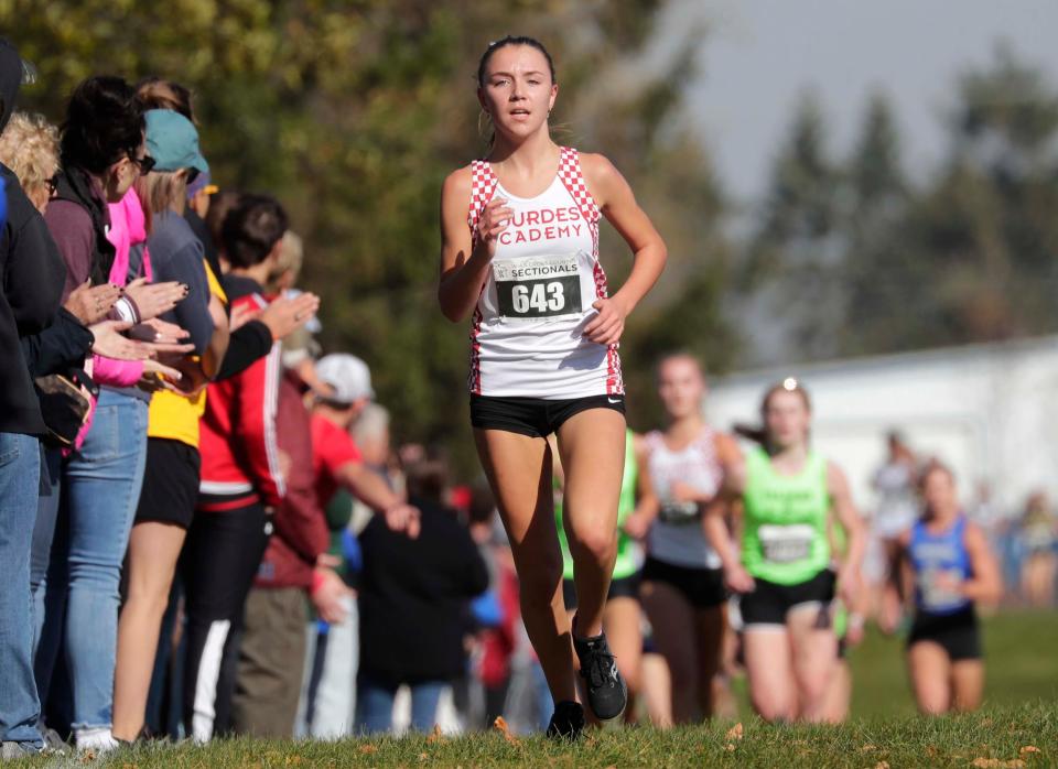 Lourdes Academy's Erin Moore had the top time at the Division 3 Manitowoc Lutheran sectional Saturday. She's one of the top D3 runners heading to the WIAA state cross-country meet Saturday in Wisconsin Rapids.