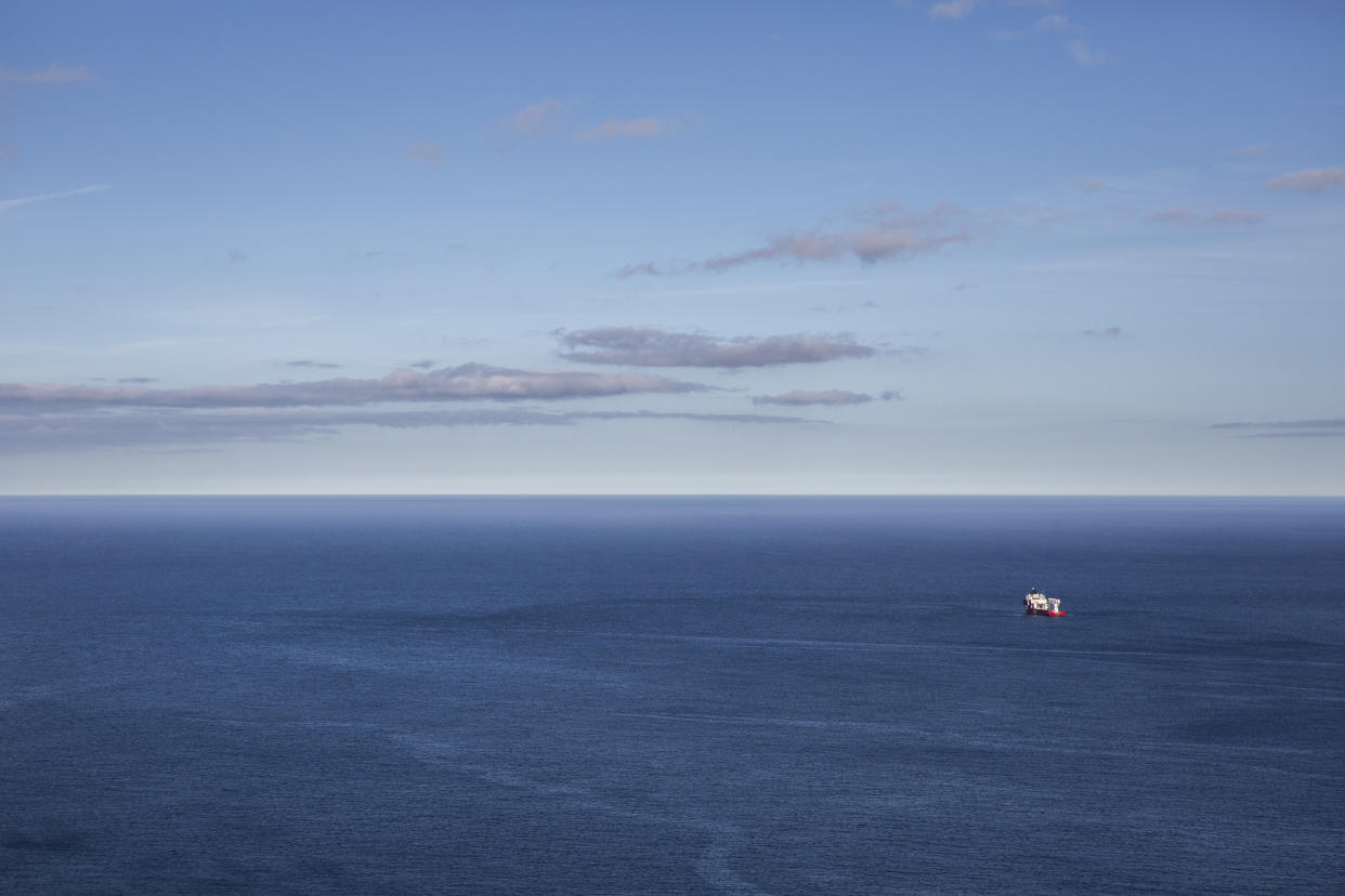 El Príncipe Polar, buque de apoyo del sumergible Titán, en su muelle de St. John’s, capital de la provincia canadiense de Terranova y Labrador, el 27 de junio de 2023. (Ian Austen/The New York Times)
