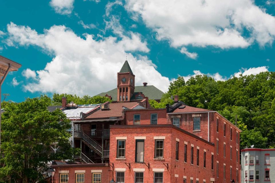 Old building on a street of Galena, Illinois