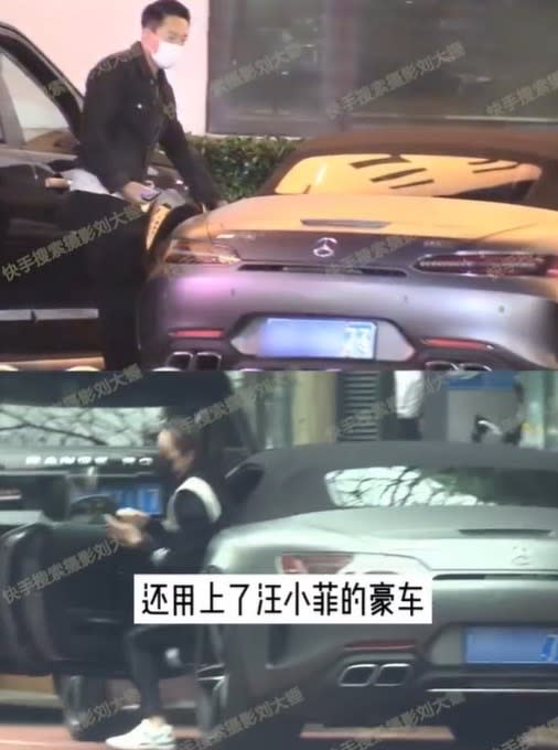 汪小菲與張穎穎被網友爆料同居中，開車一起去做PCR。（圖／翻攝自微博／攝影劉大錘）